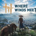 Where Winds Meet PC gameplay showing martial arts combat, parkour, and open-world exploration in a historical-fantasy China setting.