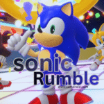 Sonic Rumble Android gameplay showing 32 players racing in a 3D arena