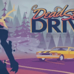 Dead Static Drive PC game screenshot showing retro pixel-art driving and combat scene