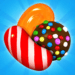 Candy Crush game screenshot showing colorful match-three puzzle gameplay on Android and PC
