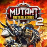 Mutant Football League 2 PC gameplay showing mutant players, traps, and fast-paced football action on a colorful stadium.