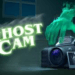 Ghost Cam PC screenshot showing ghost overlays in a haunted room for spooky photography pranks and horror video creation.